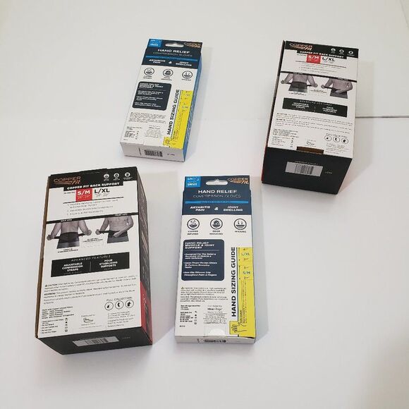 NIB Copper Fit Back Support & Compression Gloves Bundle S/M - Picture 15 of 16